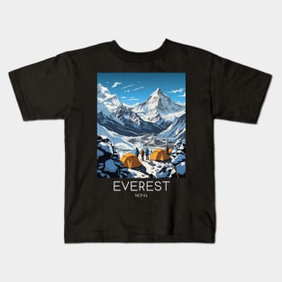 A Pop Art Travel Print of Mount Everest - Nepal Kids T-Shirt